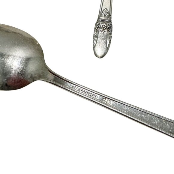 Rogers Bros IS 1937 FIRST LOVE Silverplate Serving Sugar Spoons Butter Knife - Picture 5 of 5